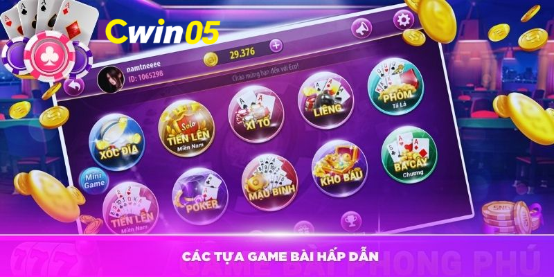 Giới thiệu Cwin05 đa dạng các tựa game 